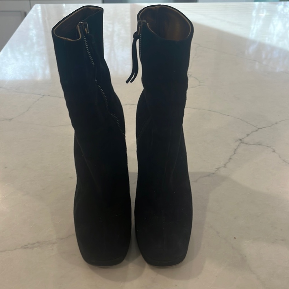 Black sued ankle Miu Miu boots